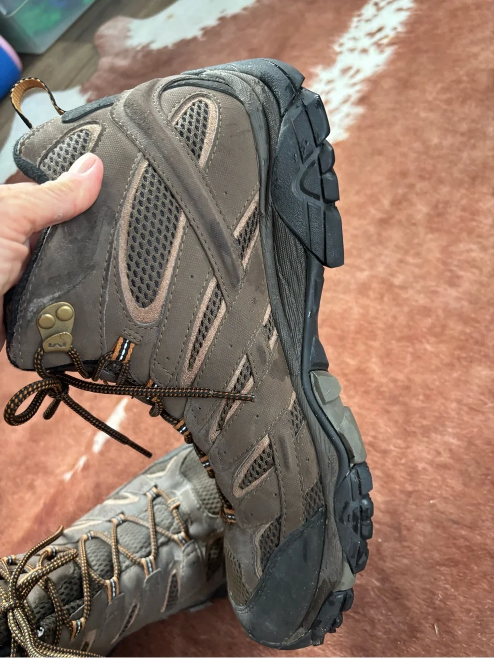 Merrell  Men's Moab 2 Mid Waterproof size 14 brown and orange